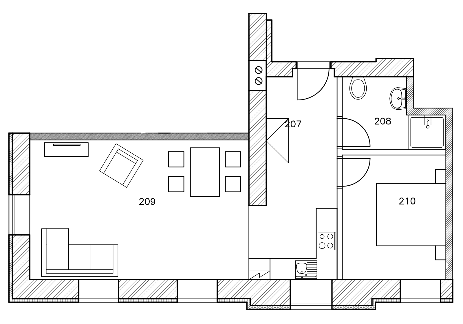 Půdorys Apartmánu D