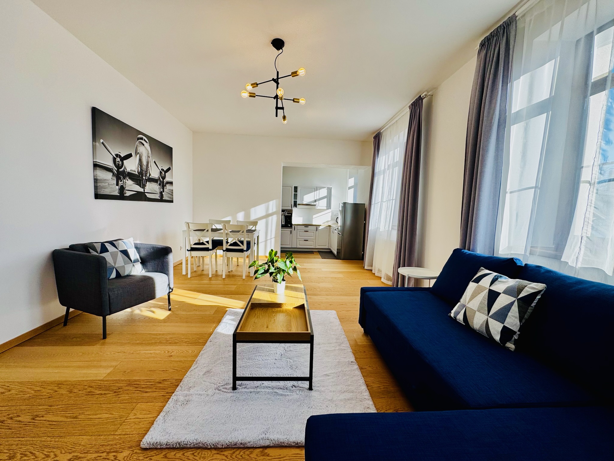 Interiér apartmánu D, 2+kk